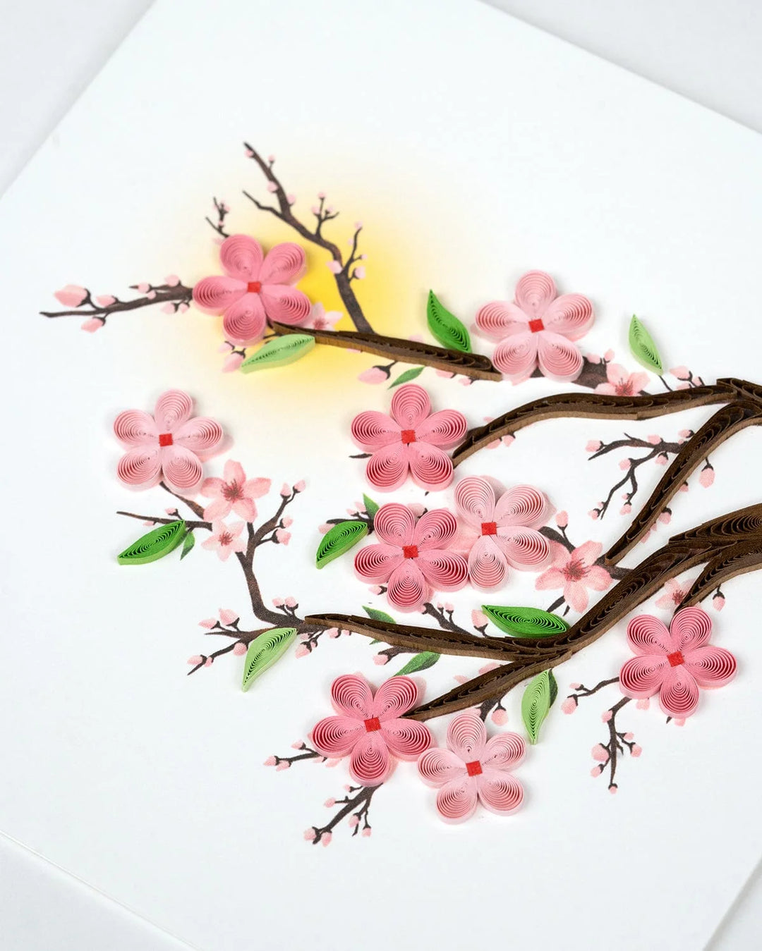 GREETING CARD "CHERRY BLOSSOMS WITH SUN"
