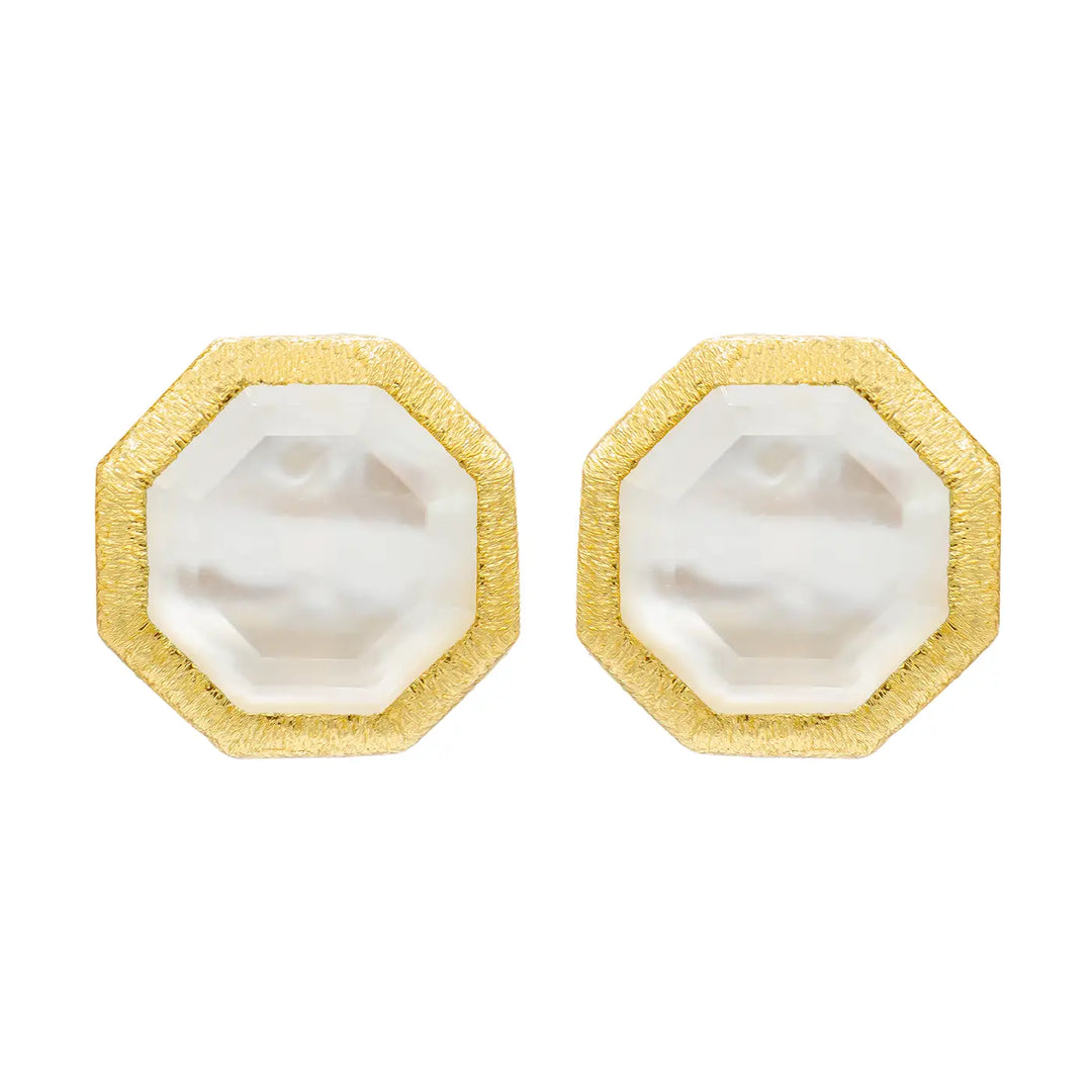 EARRINGS OCTAGON STUD
