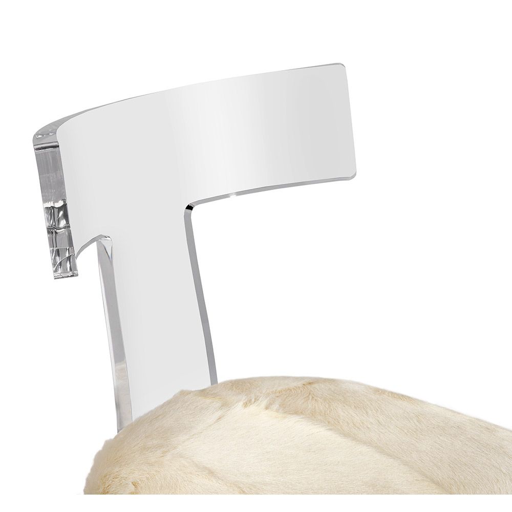 CHAIR KLIMOS ACRYLIC & IVORY GOAT SKIN #53032 (NRD)