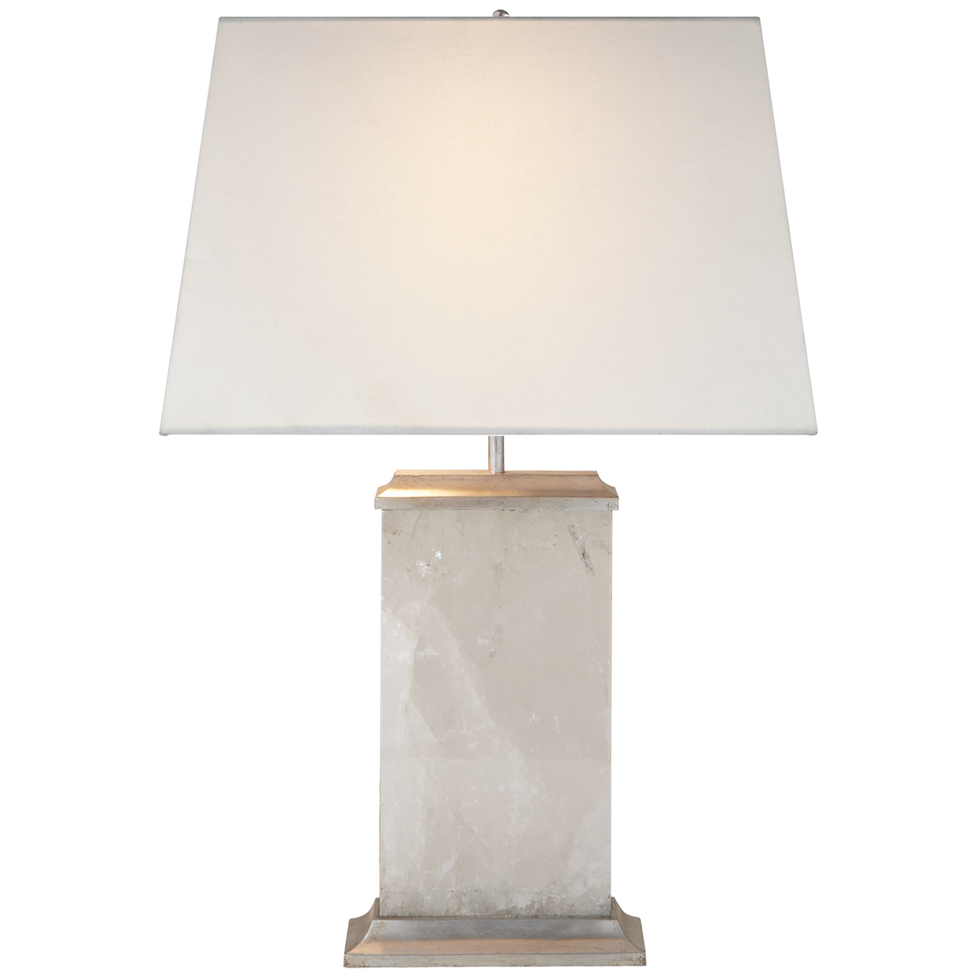 TABLE LAMP NATURAL QUARTZ & SILVER LEAF