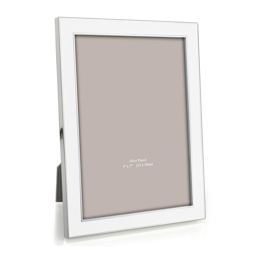 FRAME WHITE ENAMEL & SILVER