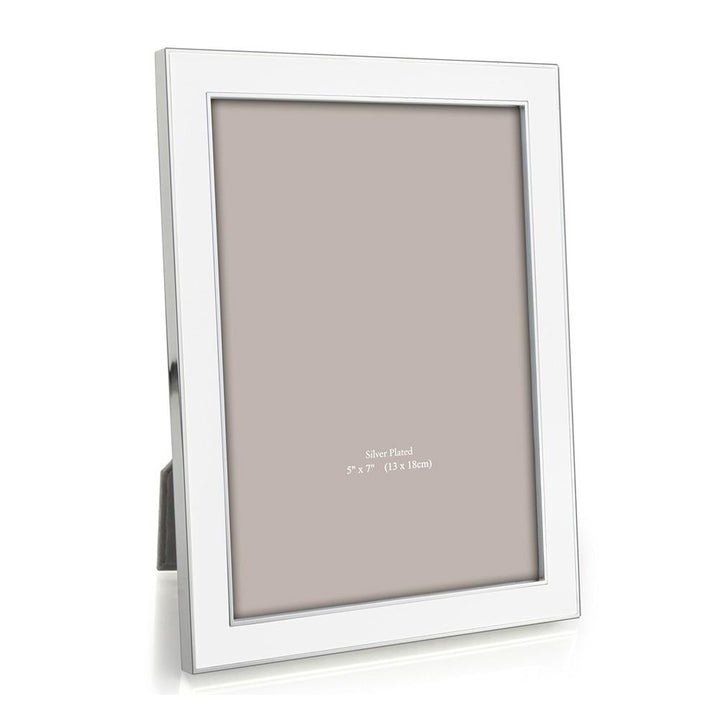 FRAME WHITE ENAMEL & SILVER