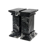 BOOKENDS BLACK ZEBRA MARBLE COLUMNS