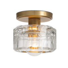 SCONCE CRYSTAL FLUSH MOUNT NATURAL BRASS