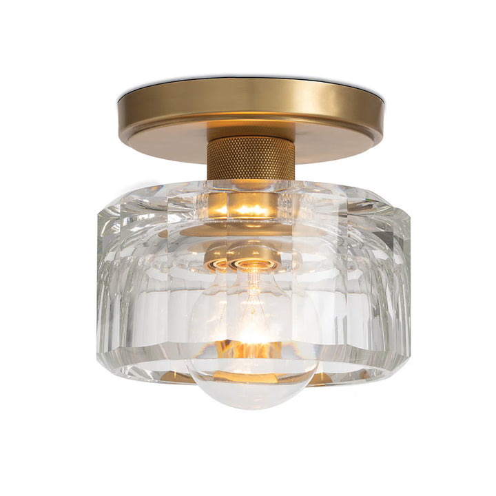 SCONCE CRYSTAL FLUSH MOUNT NATURAL BRASS