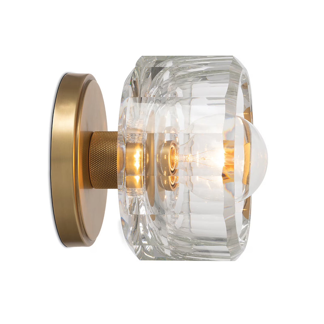 SCONCE CRYSTAL FLUSH MOUNT NATURAL BRASS