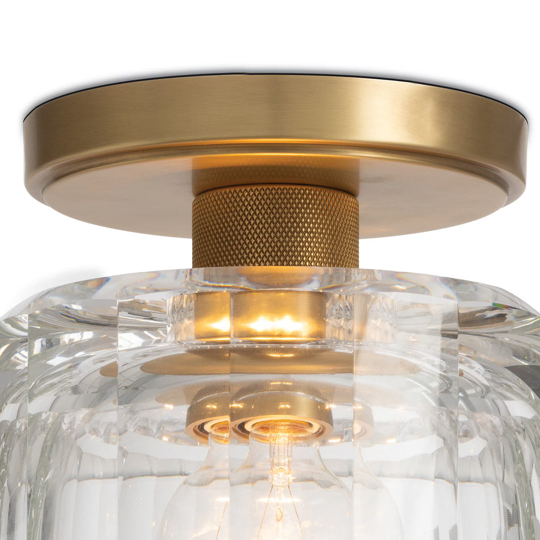 SCONCE CRYSTAL FLUSH MOUNT NATURAL BRASS