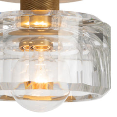 SCONCE CRYSTAL FLUSH MOUNT NATURAL BRASS