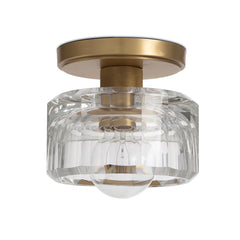 SCONCE CRYSTAL FLUSH MOUNT NATURAL BRASS