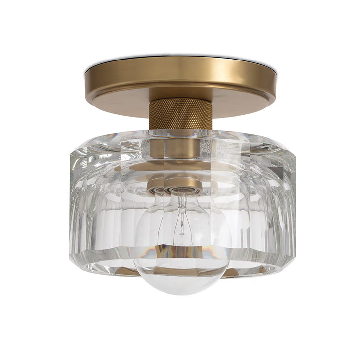 SCONCE CRYSTAL FLUSH MOUNT NATURAL BRASS