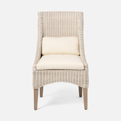 CHAIR DINING WHITE WICKER