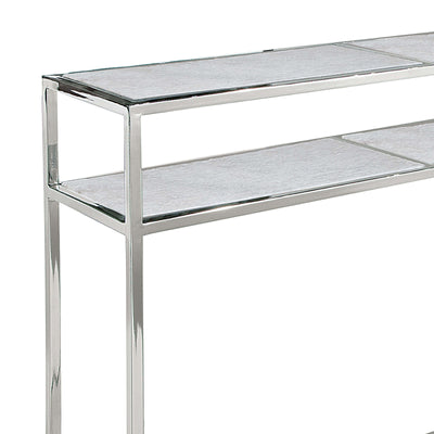 CONSOLE WHITE MARBLE & POLISHED NICKEL