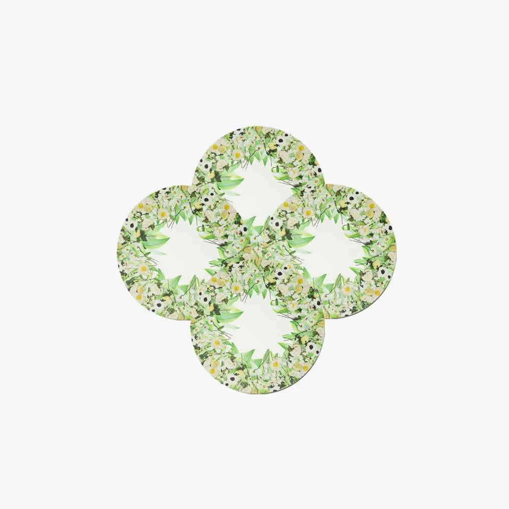 PLACEMAT RD CREAM FLORAL 15"