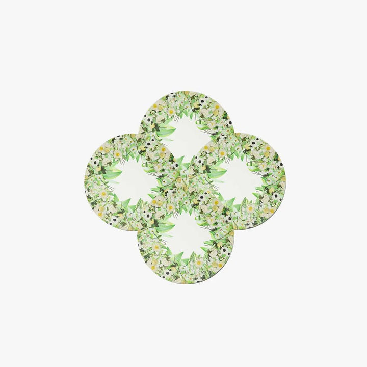 PLACEMAT RD CREAM FLORAL 15"