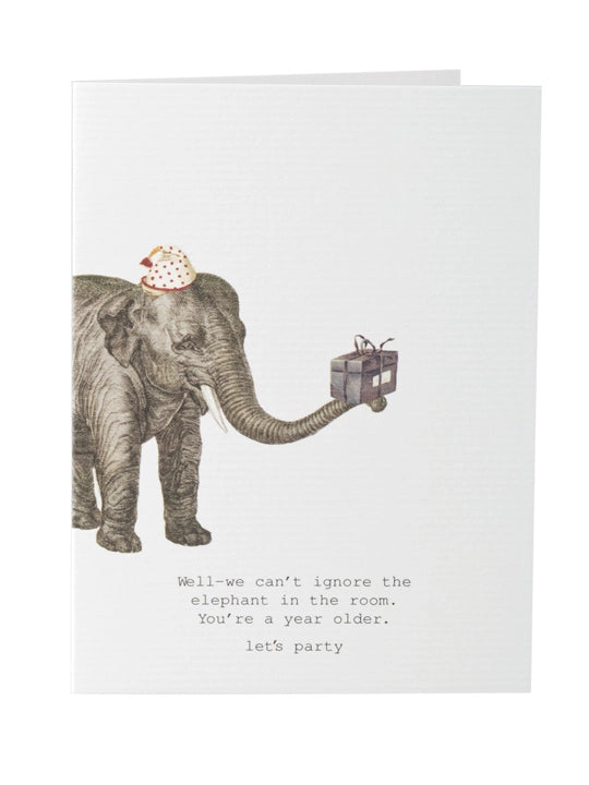 BIRTHDAY GREETING CARD "WE CAN'T IGNORE THE ELEPHANT"
