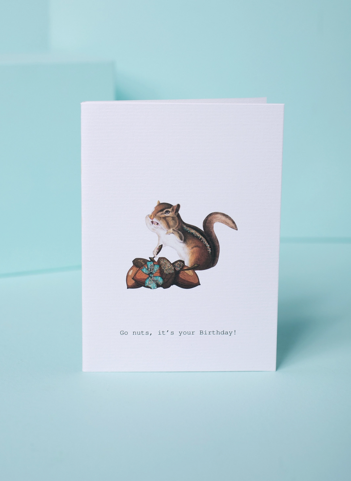BIRTHDAY GREETING CARD "GO NUTS, IT'S YOUR BIRTHDAY"
