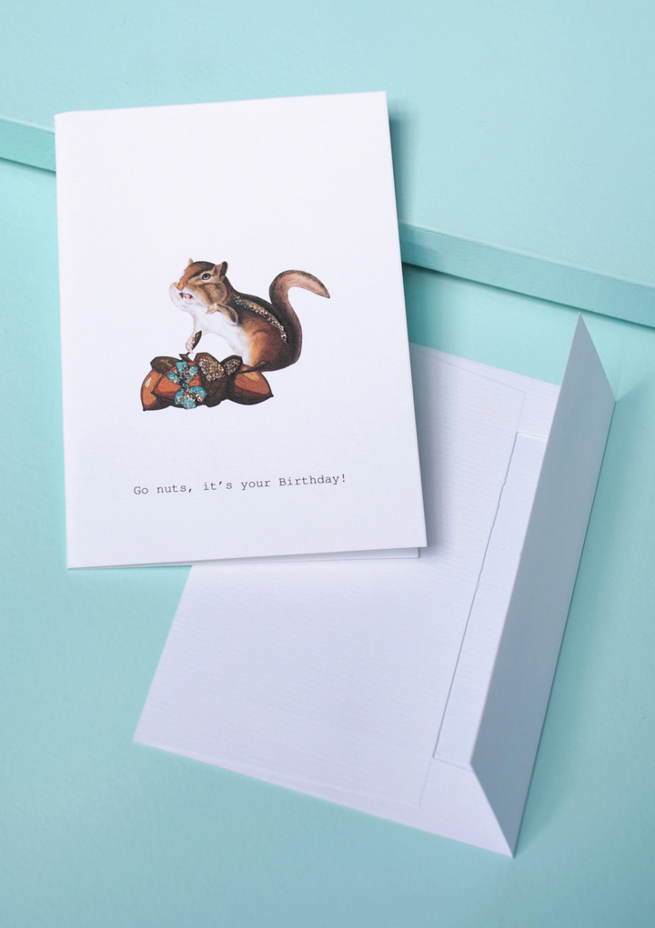 BIRTHDAY GREETING CARD "GO NUTS, IT'S YOUR BIRTHDAY"