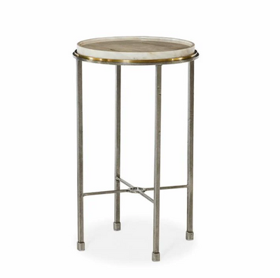 MARBLE TOP TABLE WITH STEEL LEGS ROUND