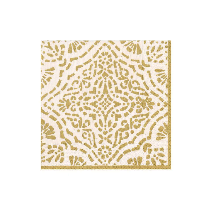NAPKIN COCKTAIL IVORY GOLD