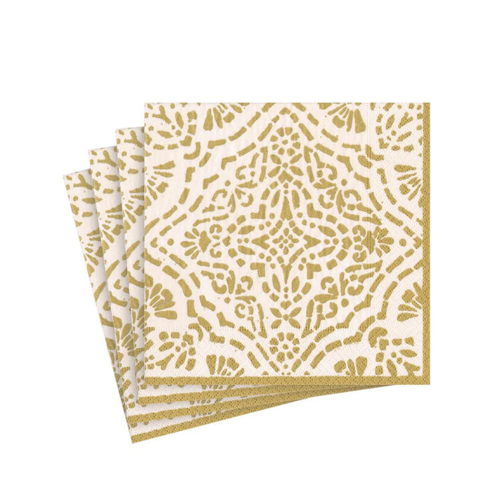 NAPKIN COCKTAIL IVORY GOLD