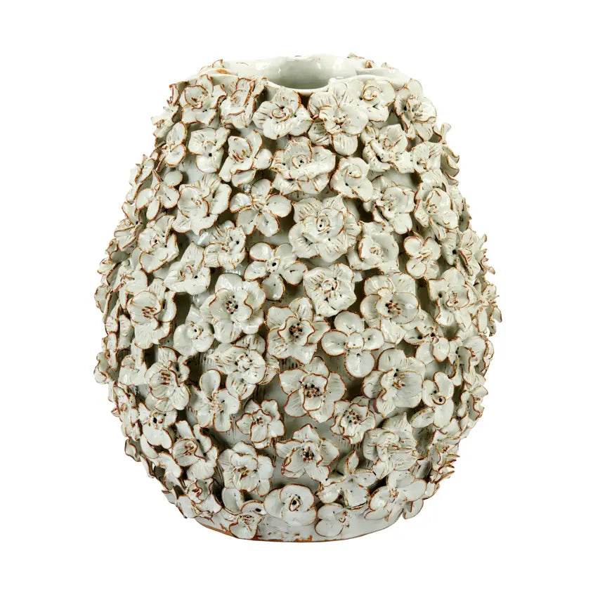 MED VASE FLORAL ARTISAN