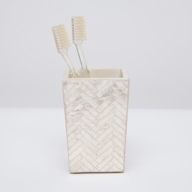 BATH COLLECTION PEARLIZED HERRINGBONE CAPIZ