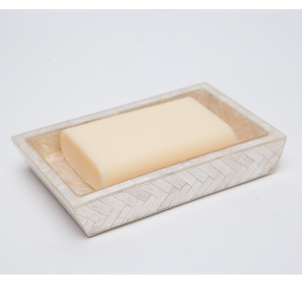 BATH COLLECTION PEARLIZED HERRINGBONE CAPIZ