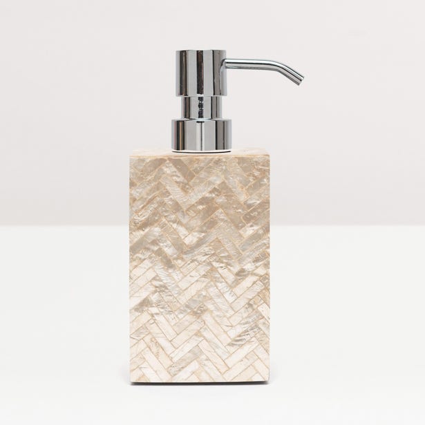 BATH COLLECTION PEARLIZED HERRINGBONE CAPIZ