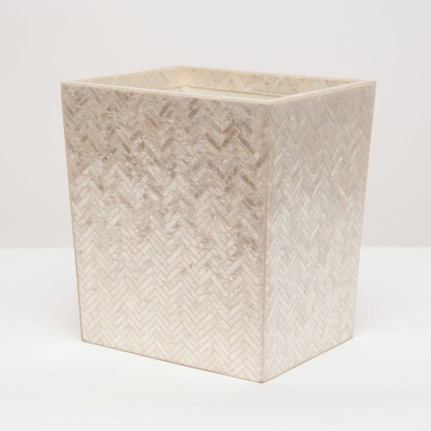 BATH COLLECTION PEARLIZED HERRINGBONE CAPIZ