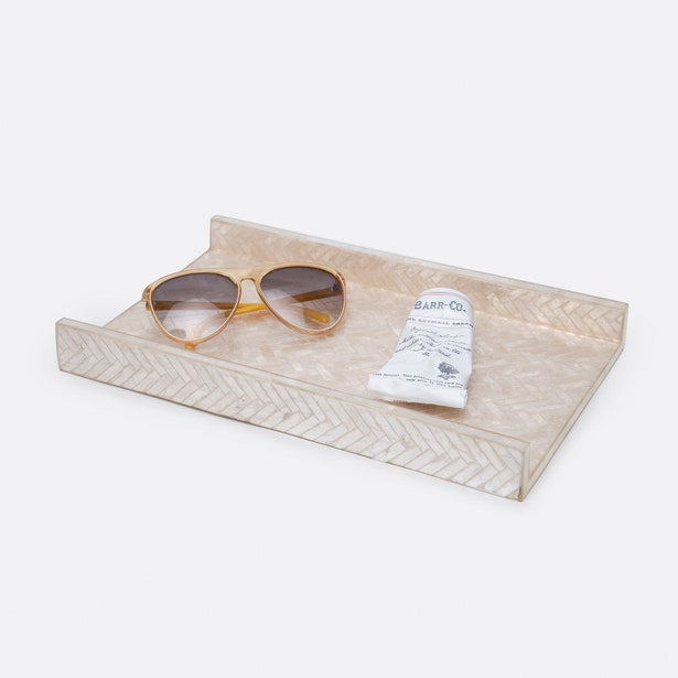 BATH COLLECTION PEARLIZED HERRINGBONE CAPIZ