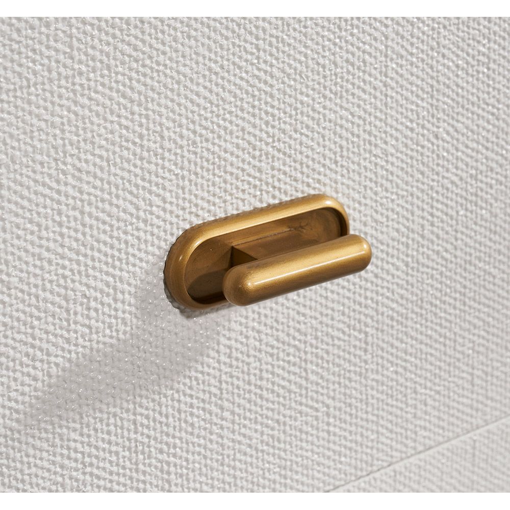 BEDSIDE TABLE WHITE LINEN BRASS #59058