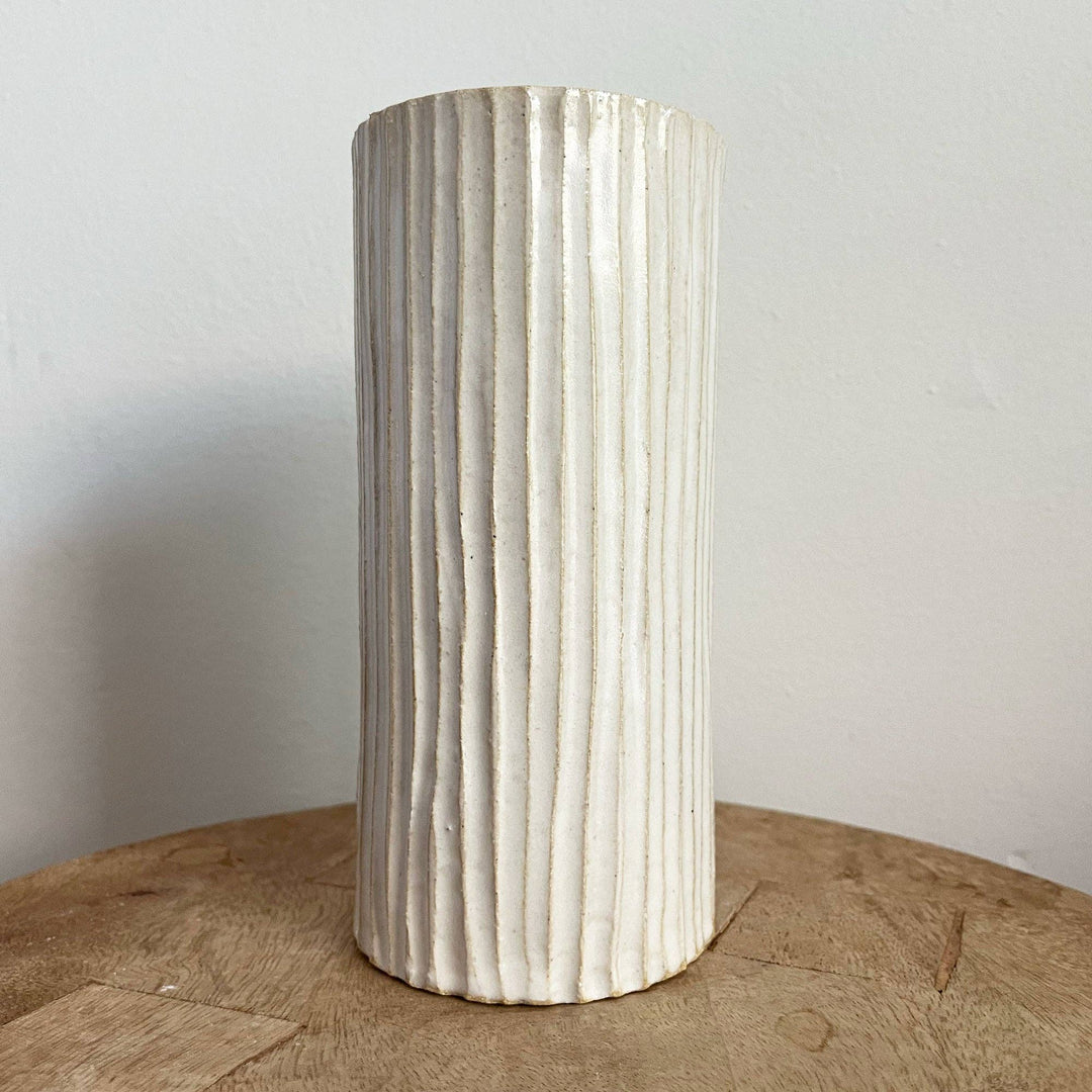 VASE TALL RIBBED