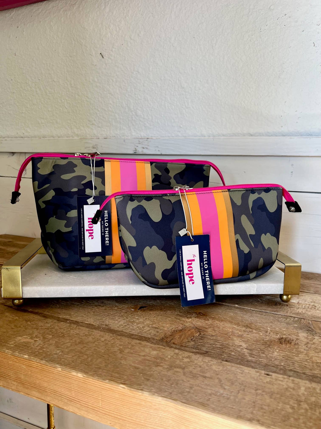 MAKEUP BAG PINK/ORANGE LARGE