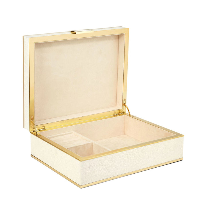 JEWELRY BOX CLASSIC SHAGREEN CREAM