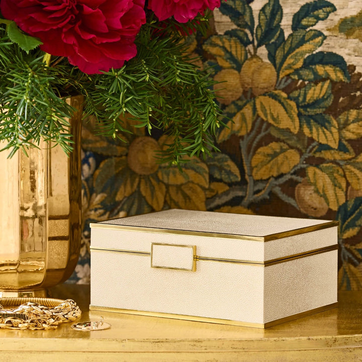 JEWELRY BOX CLASSIC SHAGREEN CREAM