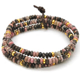 BRACELET RHODONITE + GOLD