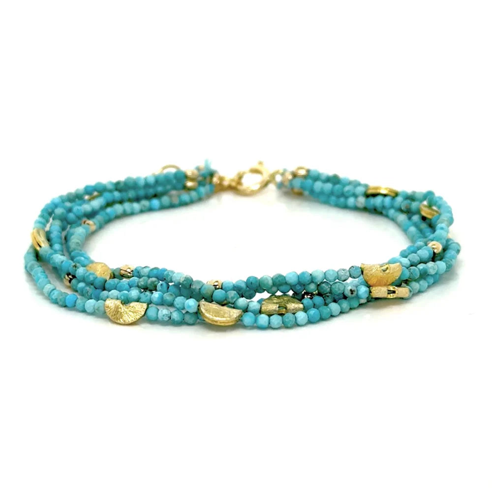 BRACELET HALF MOON MULTI-STRAND TURQUOISE