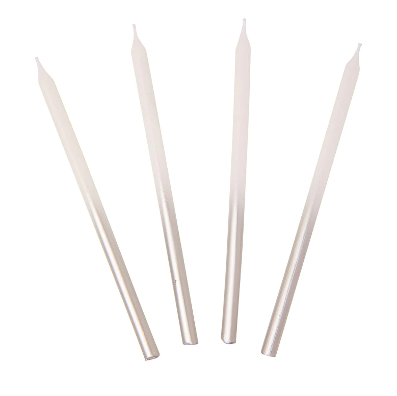 CANDLES WHITE & SILVER 16PK #64831