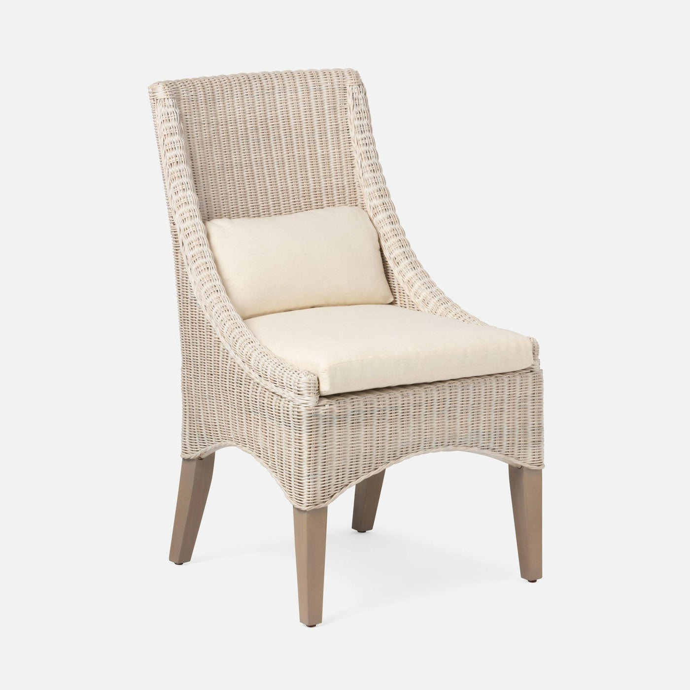 CHAIR DINING WHITE WICKER