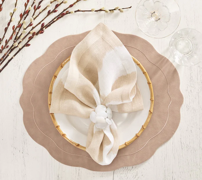 NAPKIN RING SEA STONE IN WHITE #76163