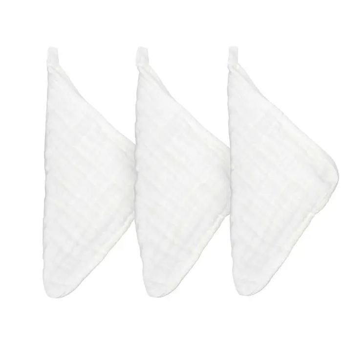 WASHCLOTHS BABY MUSLIN WHITE S/6 #72497