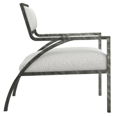 CHAIR FABRIC WITH CURVED IRON FRAME
