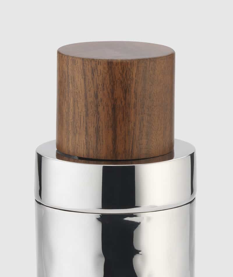 COCKTAIL SHAKER W/ WOOD LID 9.5"H #53653