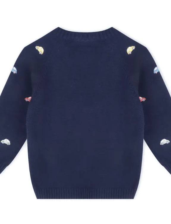 SWEATER MINI BEETLE CARS NAVY BLUE