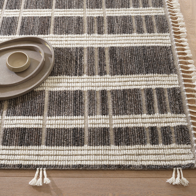 RUG TORY GREY/IVORY WOOL (AVAILABLE IN SIZES)