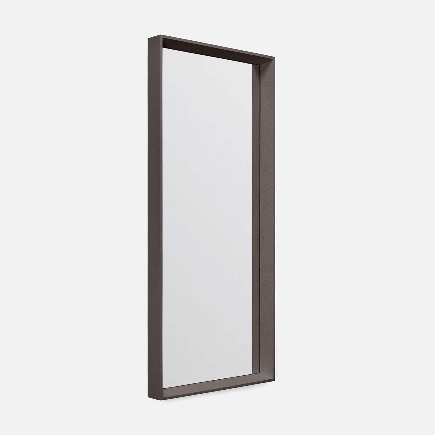 MIRROR COOL GRAY FAUX SHAGREEN