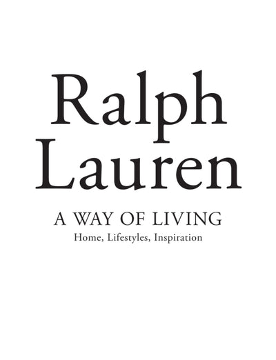 BOOK "RALPH LAUREN A WAY OF LIVING"