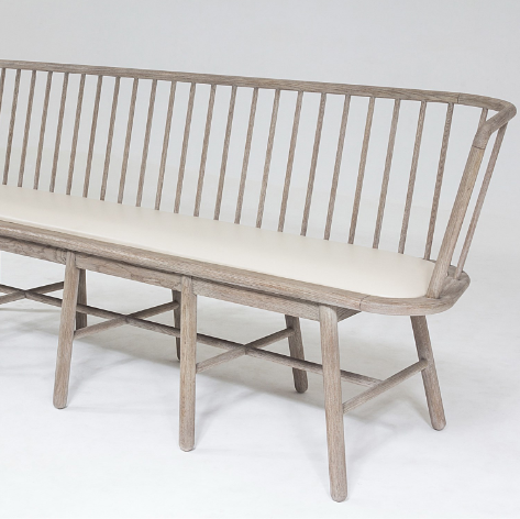 BENCH LONG MOHAIR GREY OAK WIRE #75974