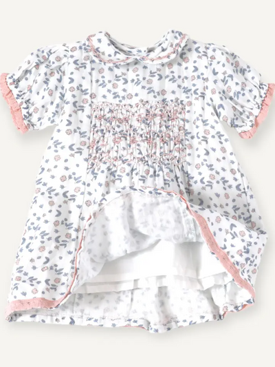 DRESS+BLOOMER BLUE/PINK FLORAL S/2 (Available in 3 Sizes)