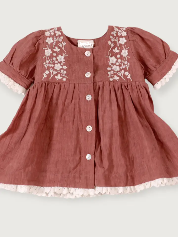 DRESS & BLOOMER SET TERRACOTTA LINEN